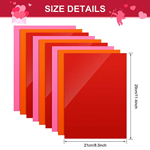 9 Hojas de Vinilos de Plancha de San Valentín Vinilos de Transferencia de Calor Hojas de Vinilo HTV de 11,4 x 8,3 Pulgadas para San Valentín DIY Camisetas, Almohada y Otros Textiles