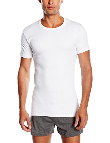 ABANDERADO - Camiseta Térmica De Manga Corta Y Cuello Redondo para hombre, color blanco, talla 52/L