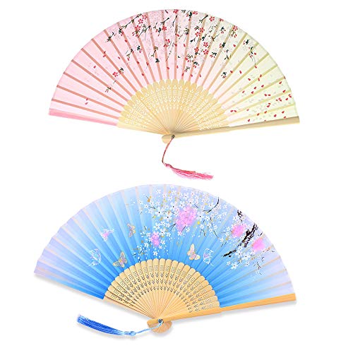 Abanico Mariposa Azul Abanicos De Bambú De Hueco De Mujeres Borlas Abanicos Plegables Bambú Invitados Boda Abanicos Plegables Novia Invitados Boda Fans De Mariposa Azul Para Fiesta Baile 2 Piezas