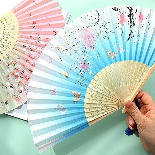 Abanico Mariposa Azul Abanicos De Bambú De Hueco De Mujeres Borlas Abanicos Plegables Bambú Invitados Boda Abanicos Plegables Novia Invitados Boda Fans De Mariposa Azul Para Fiesta Baile 2 Piezas