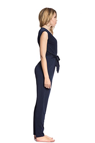 Abbino 8224 Overall para Mujer - Hecho en Italiano - 4 Colores - Cómodo Atractivas Moda Entretiempo Otoño Invierno Mujer Elegante Suave Venta Diseño Casual Fiesta - Azul Marino - S 34