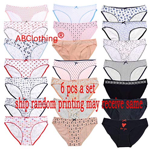 ABClothing - Ropa interior, bragas de tiro bajo para mujer, paquete 6 unidades, color negro, multicolor, XS/2XL Paquete de 6 unidades. M