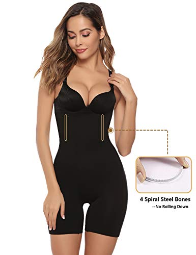 Abollria Fajas Reductoras Body Shaper Cintura Corsé,Braguita Moldeadora Adelgazante Faja Pantalón Cintura Alta Body Moldeador Abdomen Shapewear Lenceria Mujer (M, Negro)