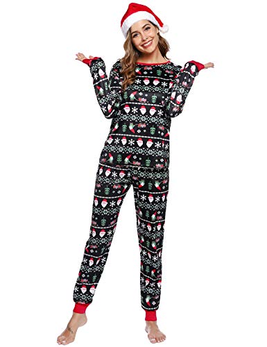 Abollria Pijamas de Navidad Familia Conjunto Pantalon y Top Pijamas Mujer Hombre Invierno Manga Larga Pijama 2 Piezas Ropa de Dormir para Bebés Mamá Papá Homewear Sleepsuit