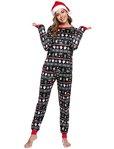 Abollria Pijamas de Navidad Familia Conjunto Pantalon y Top Pijamas Mujer Hombre Invierno Manga Larga Pijama 2 Piezas Ropa de Dormir para Bebés Mamá Papá Homewear Sleepsuit