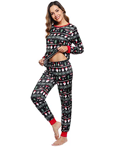 Abollria Pijamas de Navidad Familia Conjunto Pantalon y Top Pijamas Mujer Hombre Invierno Manga Larga Pijama 2 Piezas Ropa de Dormir para Bebés Mamá Papá Homewear Sleepsuit