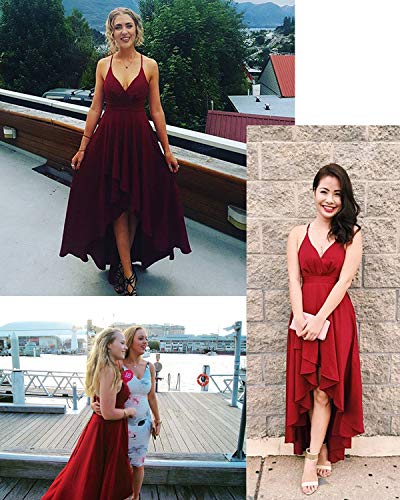 Abravo Mujer Vestidos Fiesta Sin Manga para Ceremonia Coctel Partido Largos Irregular Maxi Vestido Elegantes de Noche (XX-Large, Rojo)