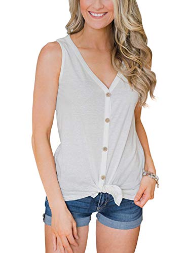 Abrigo de Manga Larga Camisetas sin Mangas Mujer Waffle para Mujer Tejido Blusa Túnica Nudo de Corbata Henley Tops Camisas Sueltas de Corte Suelto
