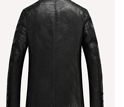 Abrigo de piel de mediana edad y ancianos con algodón y abrigo de cuero grueso para hombres