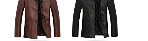 Abrigo de piel de mediana edad y ancianos con algodón y abrigo de cuero grueso para hombres