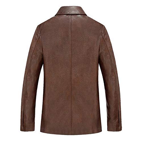 Abrigo de piel de mediana edad y ancianos con algodón y abrigo de cuero grueso para hombres