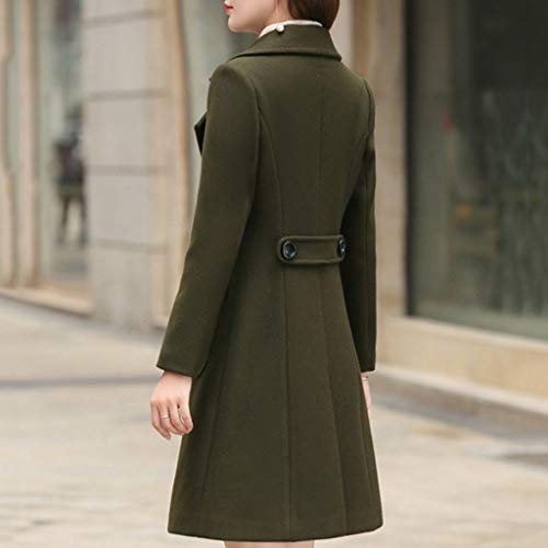 Abrigo Mujer Invierno Rebajas Logobeing Parka Mujer Chaqueta Abrigo Suéter Tallas Grandes Abrigo Largo de Solapa de Invierno Chaqueta de Abrigo de Lana Abrigo (M, Verde)