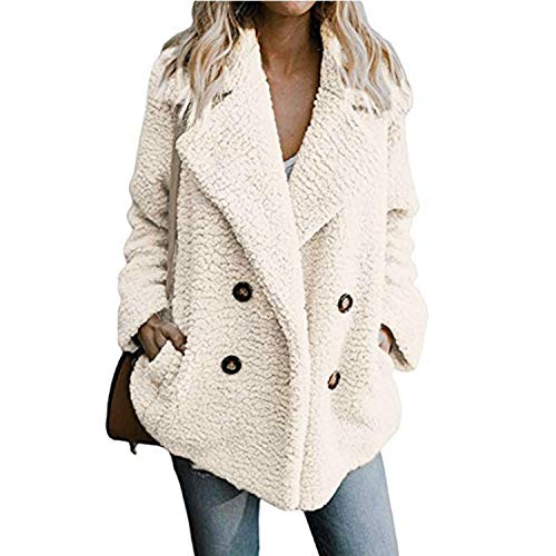Abrigos de otoño Invierno, Dragon868 Abrigos de Chaqueta Parka Casual Mujer Invierno cálido (Medium, Blanco)