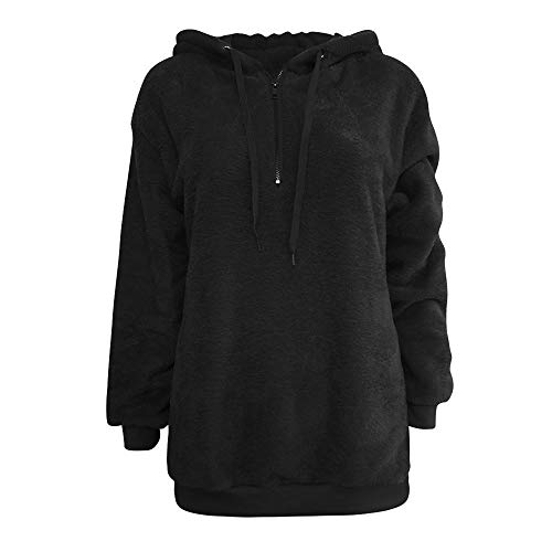 Abrigos Mujer Invierno Talla Grande Sudaderas con Capucha y Bolsillo Casual Cremallera Felpa Suéter Tops de Manga Larga Ropa Mujer Otoño Invierno Ofertas 2018