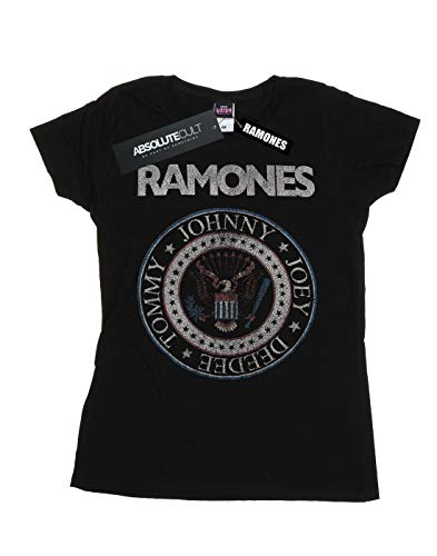 Absolute Cult Ramones Mujer Red White and Blue Seal Camiseta Negro Large