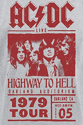 AC/DC Highway To Hell - Red Photo - 1979 Tour Camiseta Gris/Melé M