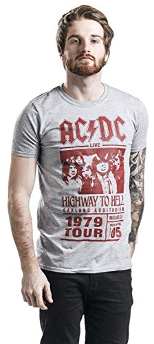 AC/DC Highway To Hell - Red Photo - 1979 Tour Camiseta Gris/Melé M