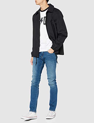 AC/DC Logo Raglan Camiseta, Blanco (White/Black), S para Hombre