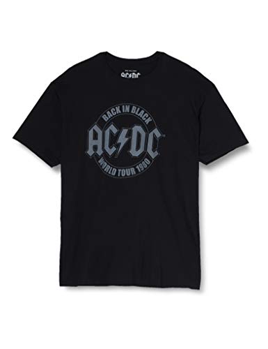 AC/DC Tour Emblem Camiseta, Negro (Black Blk), L para Hombre