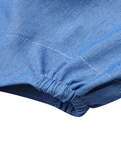 ACHIOOWA Mono para Mujer Vaquero Peto de Pantalones Casuales Ajustable Correa Rompers Largo Sin Mangas Monos de harén Mono de Pierna Ancha Overalls con Bolsillo B-Azul Claro L