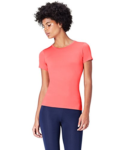 Activewear Camiseta con Panel de Rejilla para Mujer , Naranja (Mandarin), 42 (Talla del Fabricante: Large)