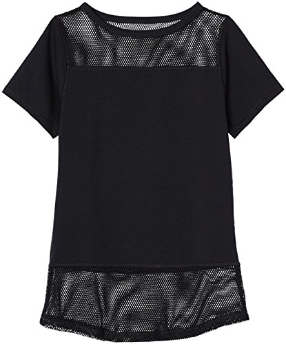 Activewear Camiseta Rejilla para Mujer , Negro (Black), 42 (Talla del Fabricante: Large)