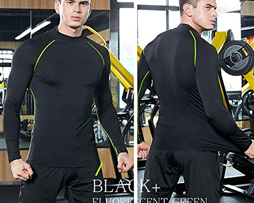 ADEN T-Shirt Hombre Deportiva Compresión Camiseta Manga Larga Secado Rápido Base Layers para Fitness Running