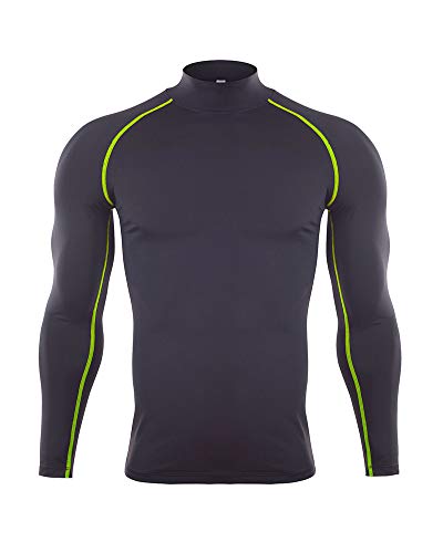 ADEN T-Shirt Hombre Deportiva Compresión Camiseta Manga Larga Secado Rápido Base Layers para Fitness Running
