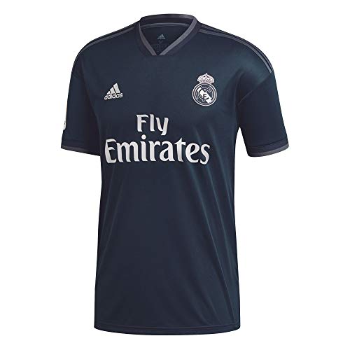 adidas 18/19 Real Madrid Away with Lfp Badge Camiseta, Hombre, ónitéc/onifue/Blanco, L