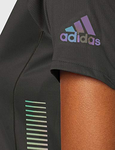 adidas 25/7 Rise Up N Run Parley T-Shirt W Camiseta de Manga Corta, Mujer, Caqui (Legend Earth), L