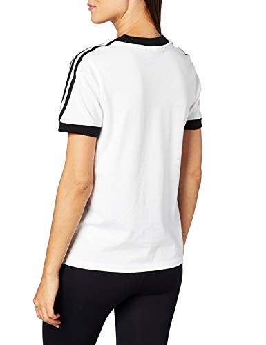 adidas 3 STR tee T-Shirt, Mujer, White/Black, 42