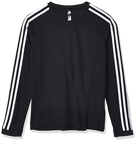 adidas 3 Stripe Longsleeve W Camiseta de Manga Larga, Mujer, Negro (Black/White), 2XS