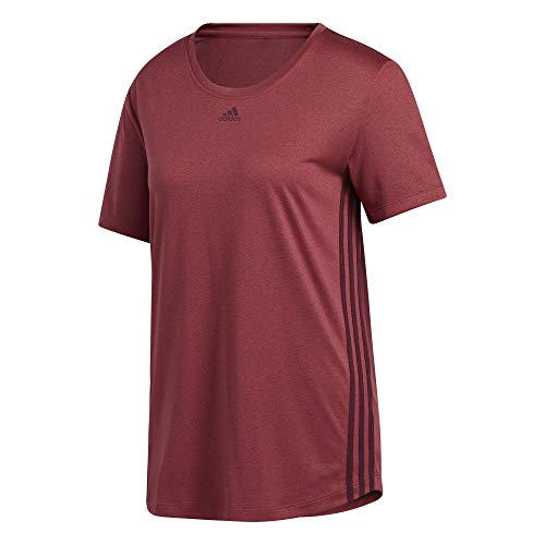 adidas 3 Stripe tee Camiseta, Mujer, rojleg/Granat, XL