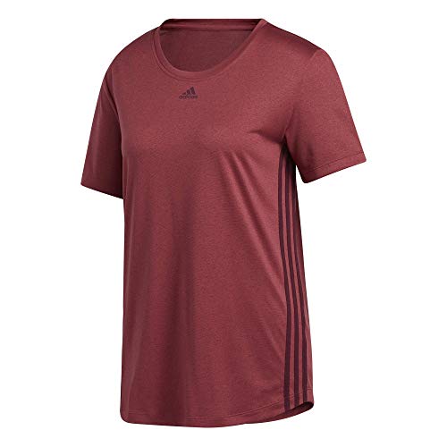 adidas 3 Stripe tee Camiseta, Mujer, rojleg/Granat, XL