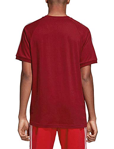 adidas 3-Stripes Camiseta, Hombre, Rojo (Burdeos Universitario), S