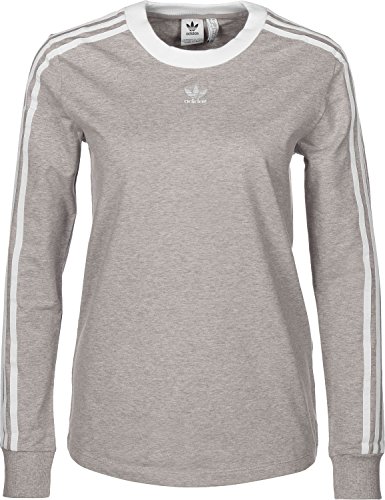 adidas 3 Stripes LS - Camiseta, Mujer, Gris(BRGRIN)