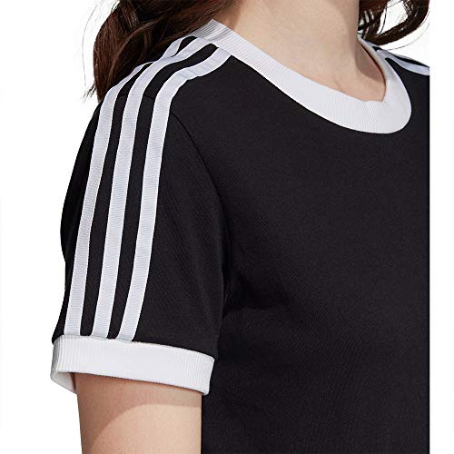 adidas 3s Cap Slv tee Camiseta de Manga Corta, Mujer, Negro (Black/White), S