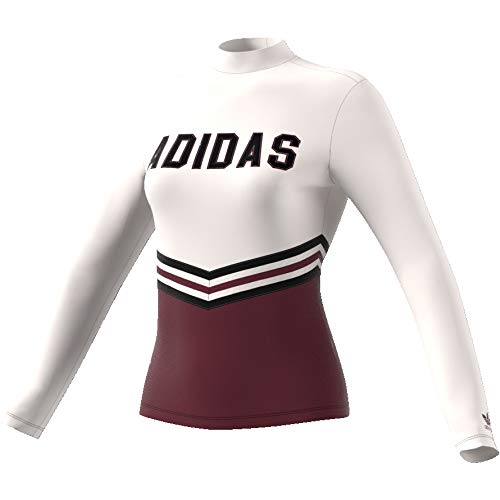 adidas Adibreak LS tee Camiseta, Mujer, Blanco (Blatiz/Granat), 28