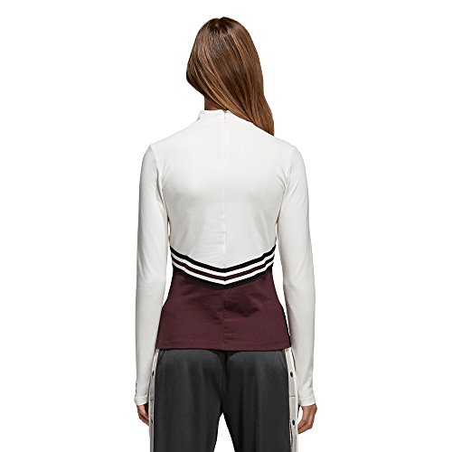 adidas Adibreak LS tee Camiseta, Mujer, Blanco (Blatiz/Granat), 28