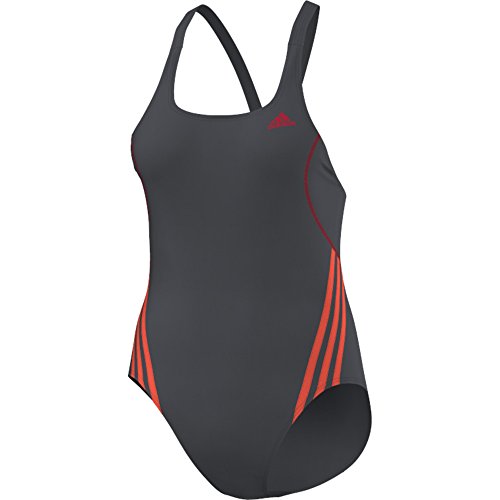 adidas Bañador I S 1PC Natación Mujer Gris Oscuro-Naranja - 44