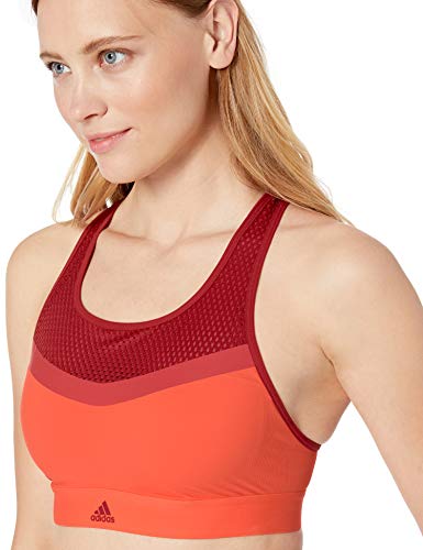 adidas - Bañador para Mujer, Mujer, Traje de baño de una Pieza, S19ISSW1242, Coral de Alta resolución/Granate Activo/Dorado Activo, 90D