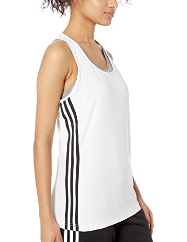 adidas - Camiseta para mujer, Camiseta de tirantes con 3 rayas de diseño 2 Move, Mujer, color blanco/negro, tamaño large