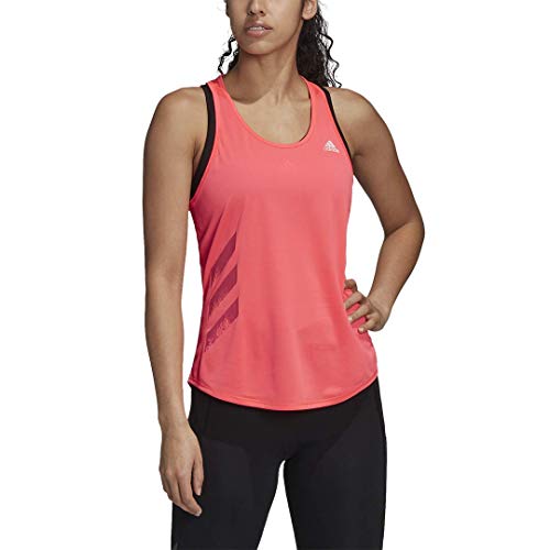 adidas Camiseta sin Mangas Personal Best Run It de 3 Rayas para Mujer, Mujer, Camisa, KCM94, Señal Rosa, XS