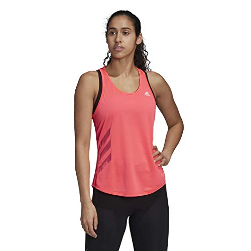 adidas Camiseta sin Mangas Personal Best Run It de 3 Rayas para Mujer, Mujer, Camisa, KCM94, Señal Rosa, XS