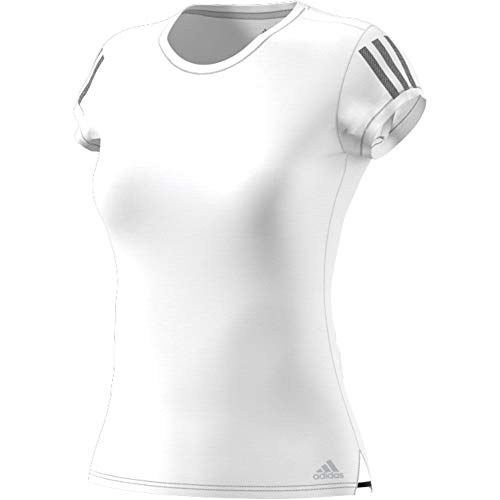 adidas Club 3 Str tee Camiseta de Manga Corta, Mujer, White/Matte Silver/Black, XS