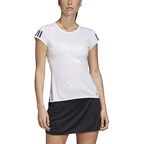 adidas Club 3 Str tee Camiseta de Manga Corta, Mujer, White/Matte Silver/Black, XS