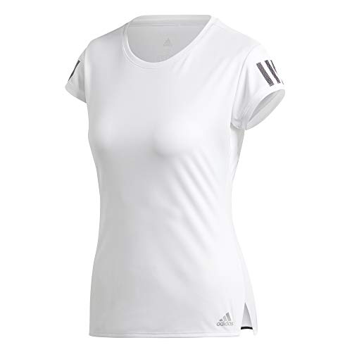 adidas Club 3 Str tee Camiseta de Manga Corta, Mujer, White/Matte Silver/Black, XS