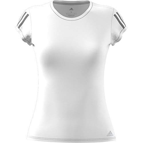 adidas Club 3 Str tee Camiseta de Manga Corta, Mujer, White/Matte Silver/Black, XS
