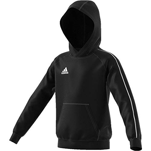 Adidas CORE18 Hoody Y Sudadera, Unisex Niños, Negro/Blanco, 176