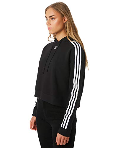adidas Cropped Hoodie Black Camiseta, Mujer, Negro, 40